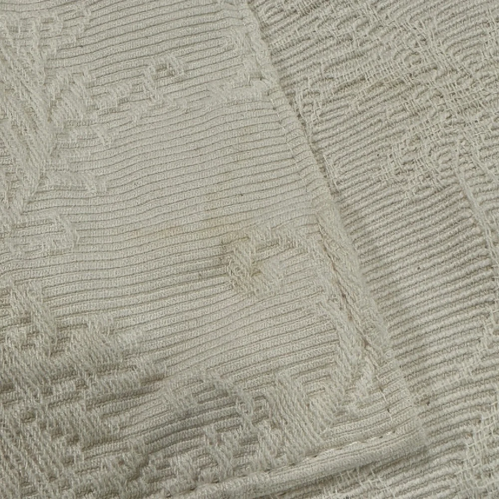 Vintage Matelasse Cotton Pillow Shams Standard Cream Scalloped Edge Cottagecore